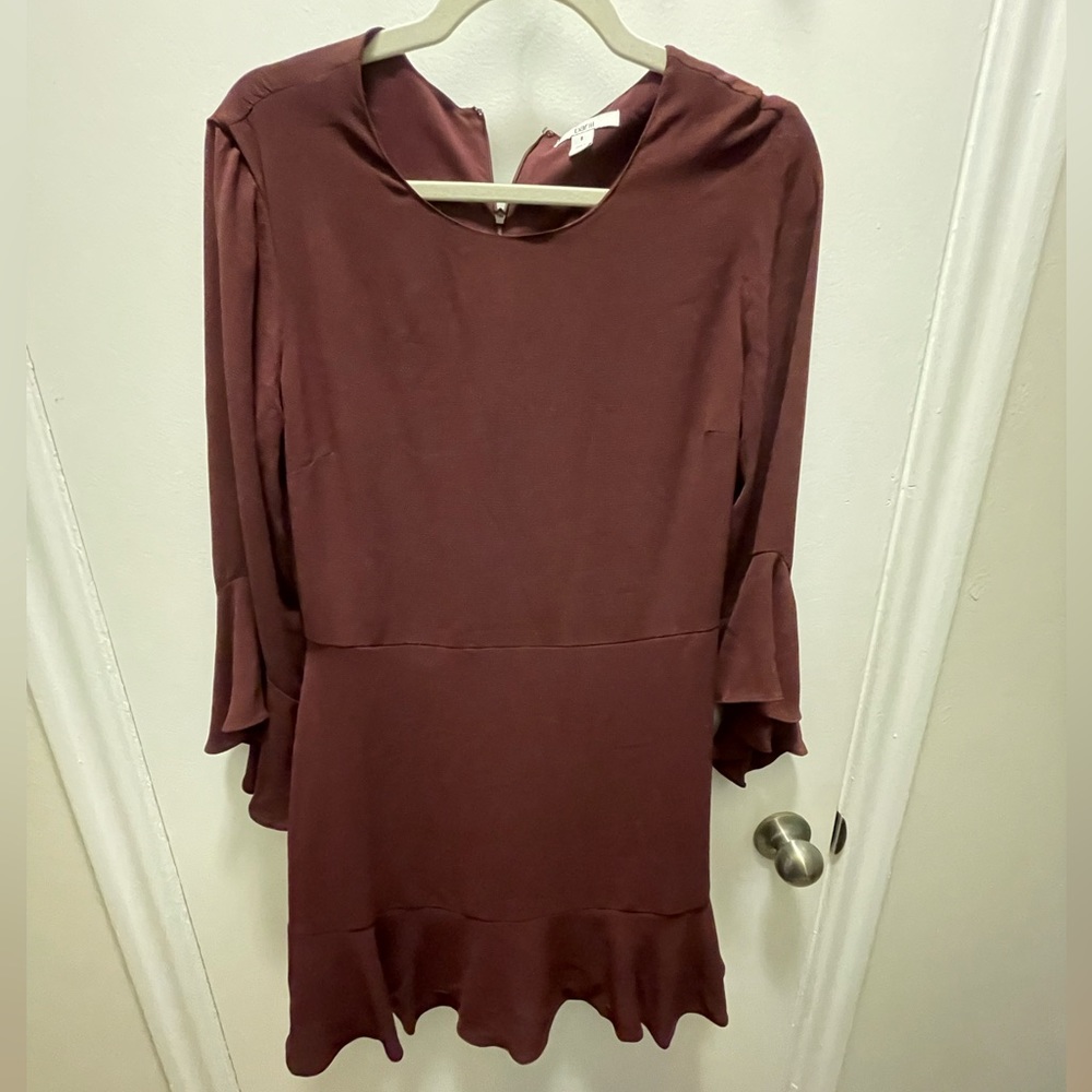 Maroon long sleeve dress